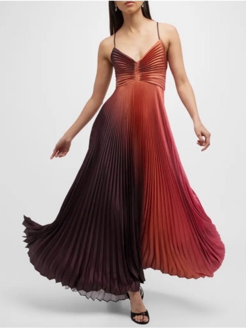 A.L.C. Pleated Ombre Maxi Dress
